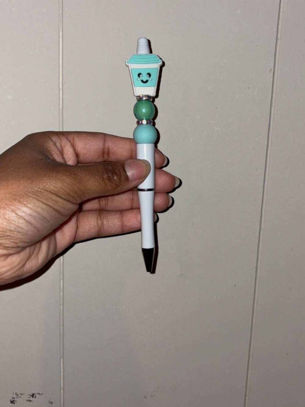 Cute Mint Bubble Tea Bead Pen